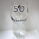 50th Birthday Wine Glass Ha..