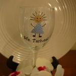 Ms. Tarheel wine glass Hand..