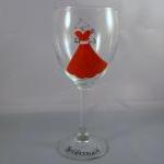 Handpainted Bridesmaid Wine..
