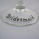 Handpainted Bridesmaid Wine..