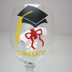 Handpainted Graduation Wine..