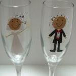 Bride and Groom Champagne F..