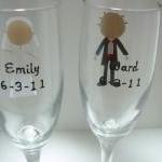 Bride and Groom Champagne F..