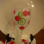 Initial Bridesmaid Wine Gla..