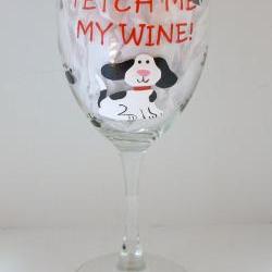 Dog Wine Glass Handpainted Personalized Fetch My Wine