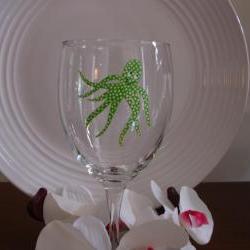 Octopus Wine Glass Handpainted Personalized