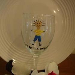 Handpainted Wine Glass We Be Drinkin' Boy Personalized