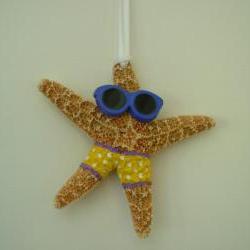Starfish Christmas Ornament Handpainted