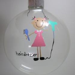 Hairdresser Christmas Ornament Handpainted Personalized