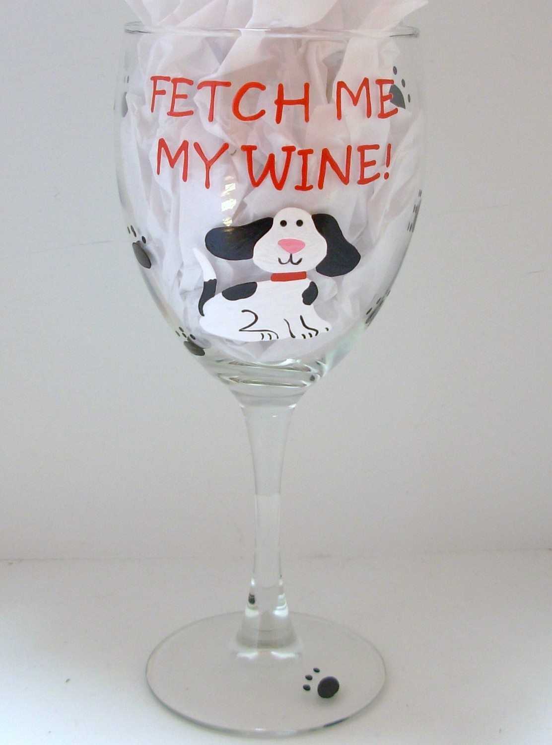 Dog Wine Glass Handpainted Personalized Fetch My Wine on Luulla