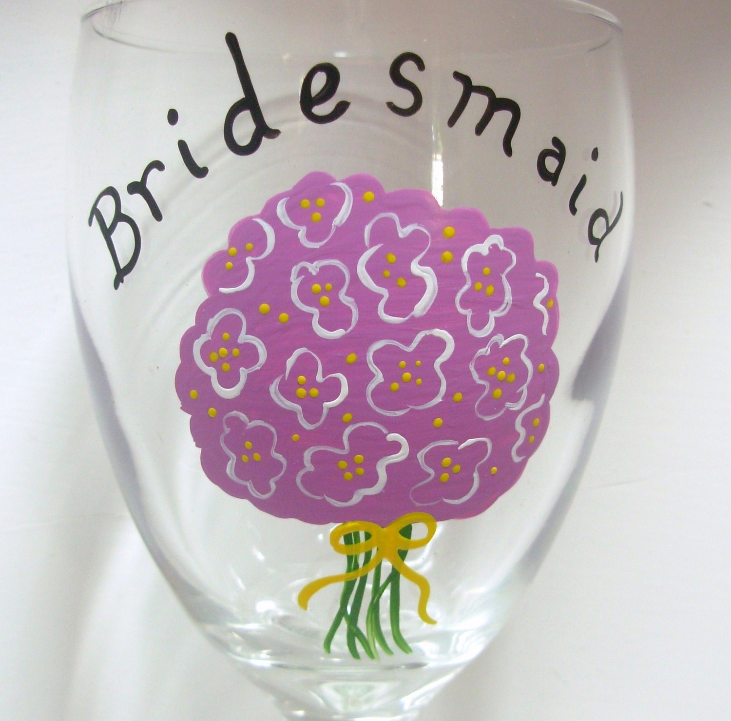 Bridesmaid Wine Glass Handpainted Personalized on Luulla