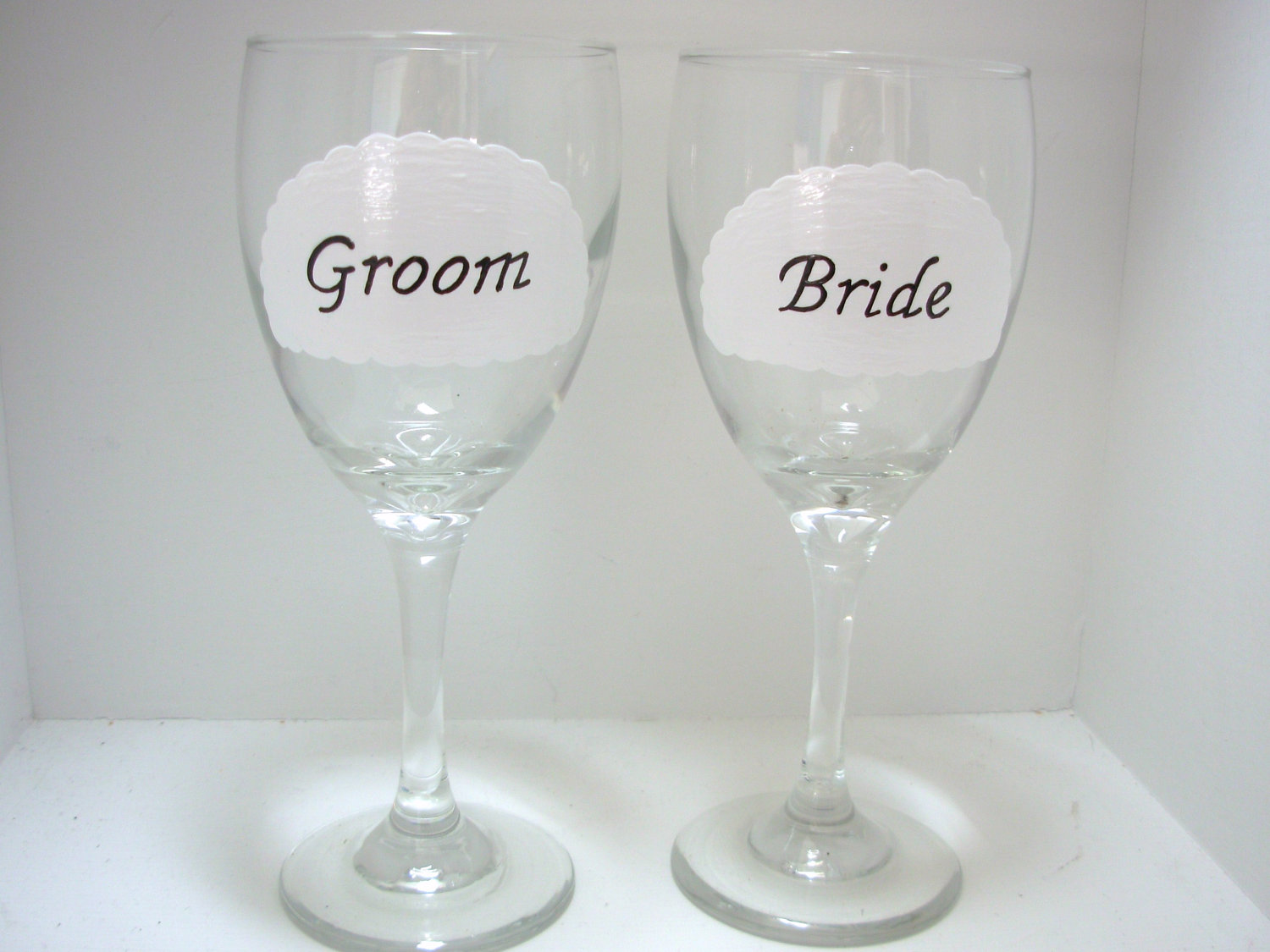 Bride And Groom Wine Glass Handpainted Personalized on Luulla